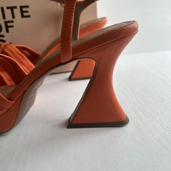 ANTHROPOLOGIE Vicenza Knotted Platform Heels Size 41 / UK 8 Orange BNIB - Picture 10 of 12